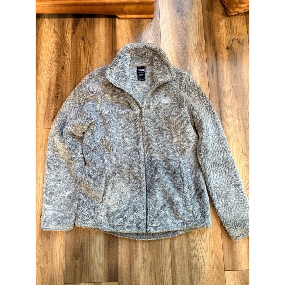 The North Face Women's Grey Fuzzy Sherpa Fleece Jacket Medium Winter Coat